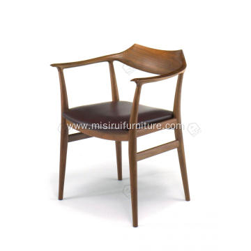 Design leather cushion solid wood chairs